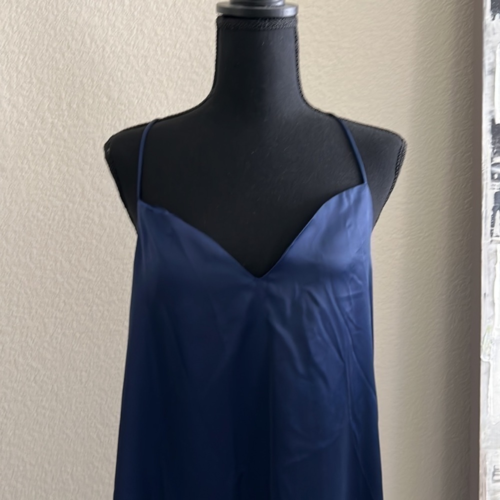 Zara Midnight Blue Jewel Strap Slip Dress - Picture 9 of 11